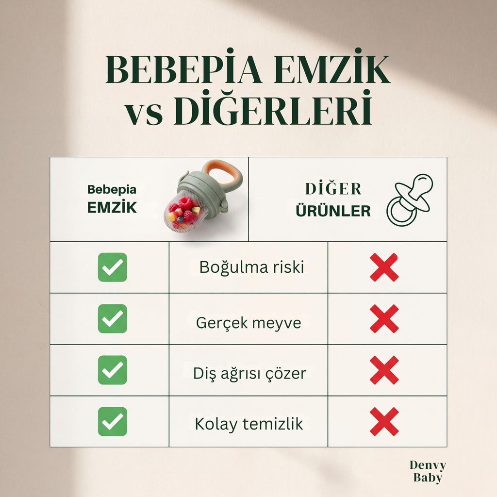 Bebepia Emzik ve Diş Kaşıyıcı Bebek Meyve Süzgeci