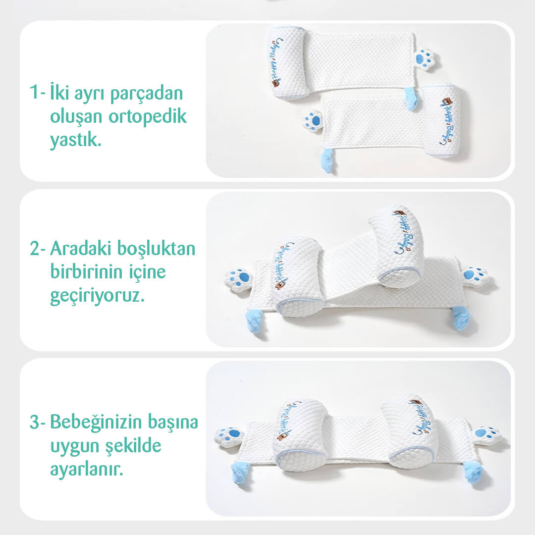 Ortopedik Bebek Düz Kafa Destek Yastığı BEBEPİA