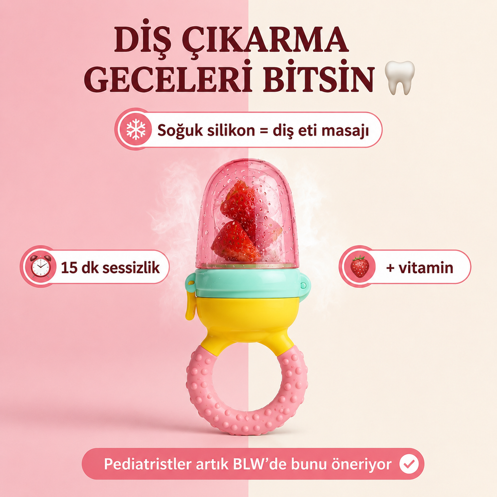 Bebepia Emzik ve Diş Kaşıyıcı Bebek Meyve Süzgeci