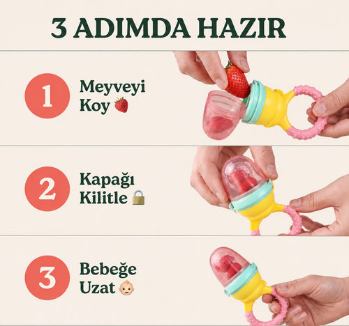 Bebepia Emzik ve Diş Kaşıyıcı Bebek Meyve Süzgeci