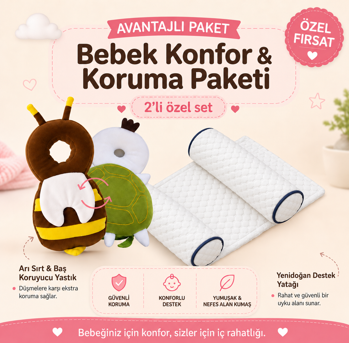 Bebepia Yenidoğan Konfor Paketi – 2’li Avantajlı Set
