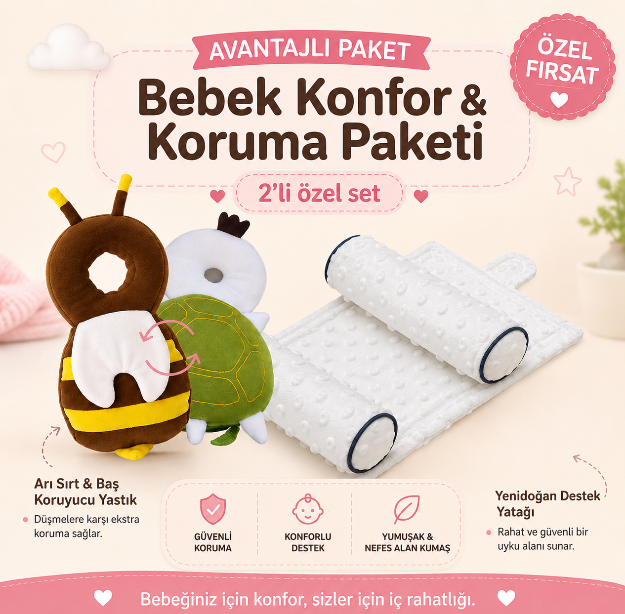 Bebepia Yenidoğan Konfor Paketi – 2’li Avantajlı Set