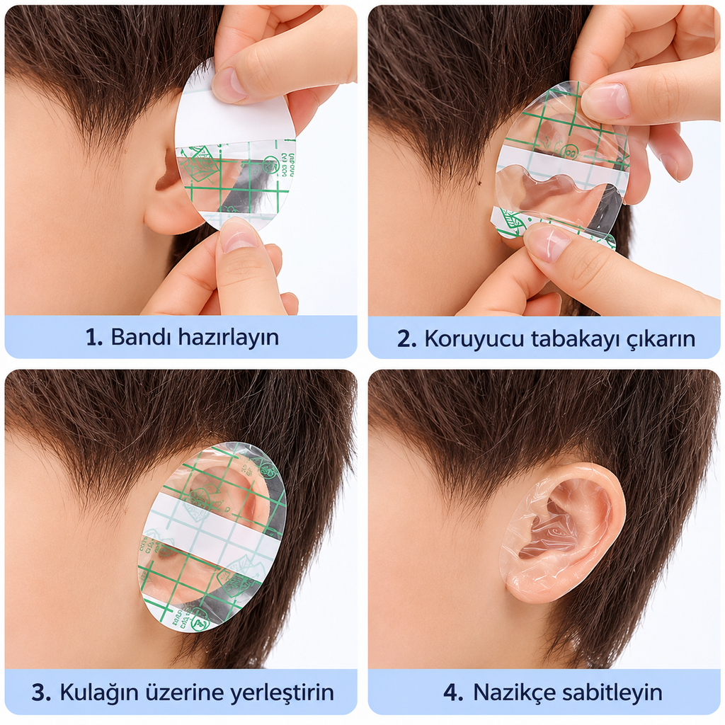 20 Adet Bebek Çocuk Banyo Kulak Koruyucu Bant Su Geçirmez Duş Havuz Koruma Bandı