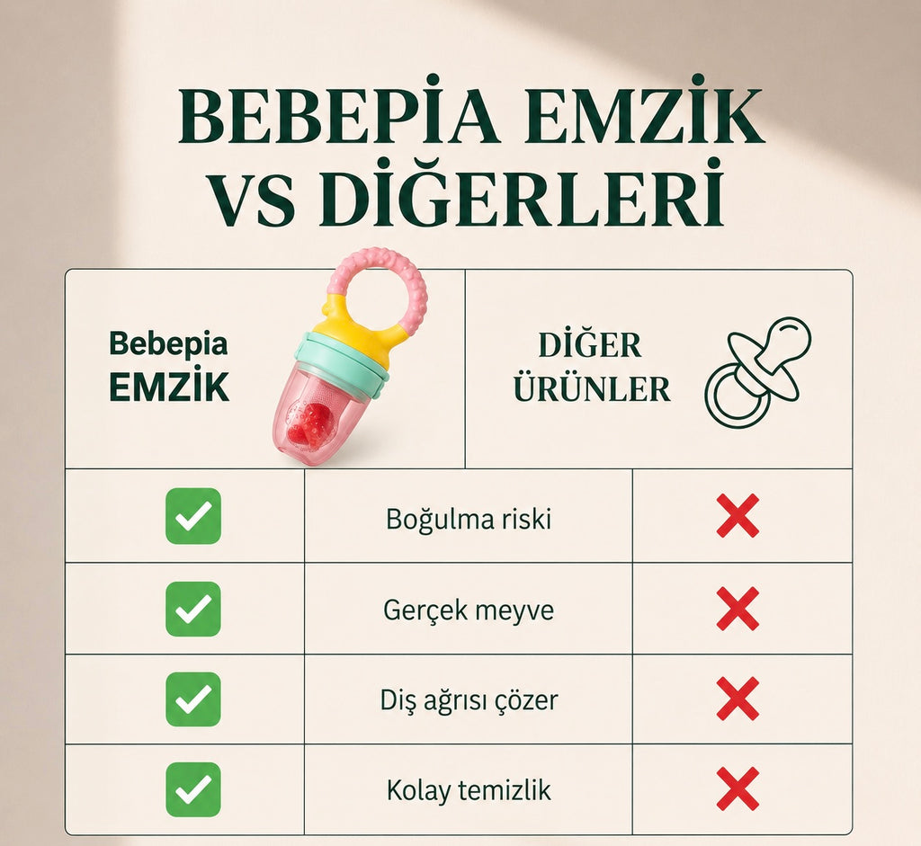 Bebepia Emzik ve Diş Kaşıyıcı Bebek Meyve Süzgeci
