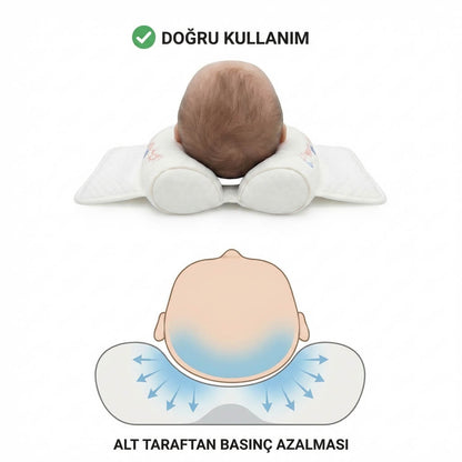 Ortopedik Bebek Düz Kafa Destek Yastığı BEBEPİA