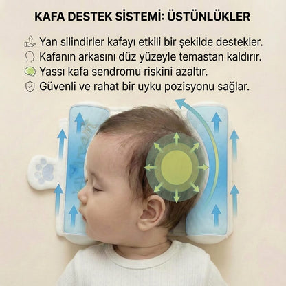 Ortopedik Bebek Düz Kafa Destek Yastığı BEBEPİA