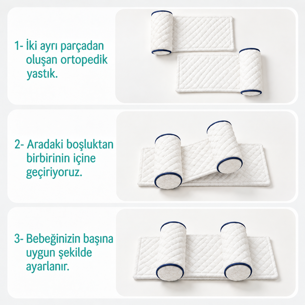Ortopedik Bebek Düz Kafa Destek Yastığı BEBEPİA
