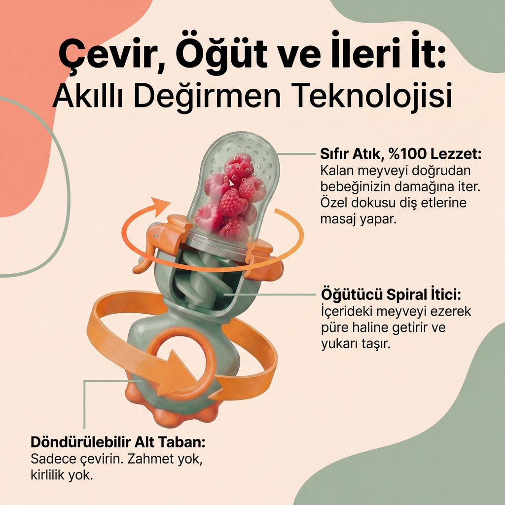 Bebepia Emzik ve Diş Kaşıyıcı Bebek Meyve Süzgeci