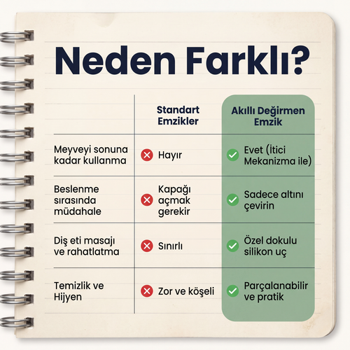 Bebepia Emzik ve Diş Kaşıyıcı Bebek Meyve Süzgeci